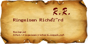 Ringeisen Richárd névjegykártya